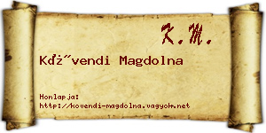 Kövendi Magdolna névjegykártya