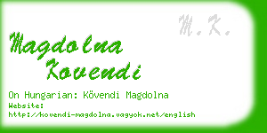 magdolna kovendi business card